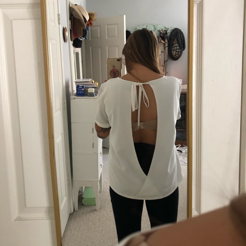*SOLD* 
Silky Open Back Top